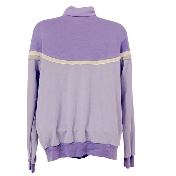 Vtg 70s 80s Wilson’s Pastel Lavender Purple color block Full Zip Track Jacket L - Picture 2 of 12
